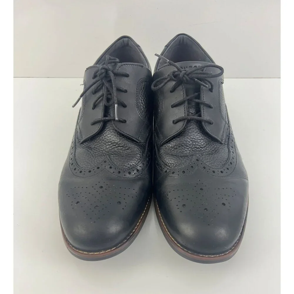 Rockport Men's Dustyn Wingtip Oxford Shoes 10.5  W Black Waterproof - Picture 6 of 9
